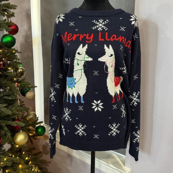 Brave Soul Sweaters - Brave Soul Festive Navy Sweater